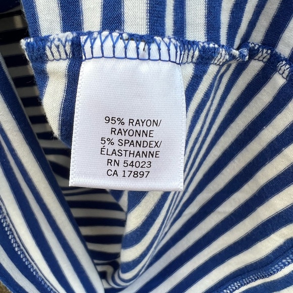 Banana Republic Blue and White Striped Layered Front Tank (sm) - Picture 5 of 7